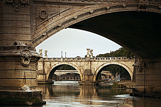 桥,上方,河,台伯河,罗马
