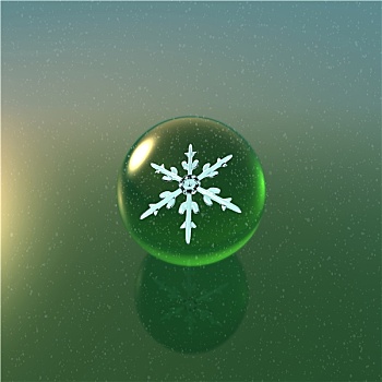 圣诞节,雪花,水晶球,绿色