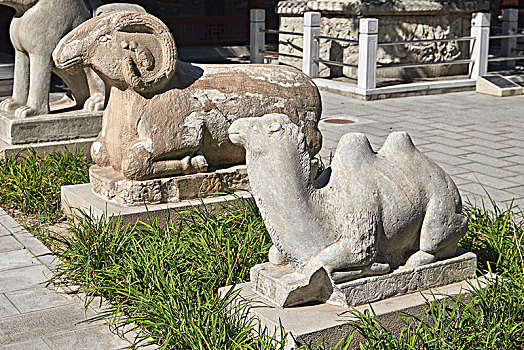 北京石刻艺术博物馆的动物雕像
