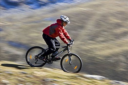 山地自行车,驾驶,下坡,区域,北方,提洛尔,奥地利,欧洲