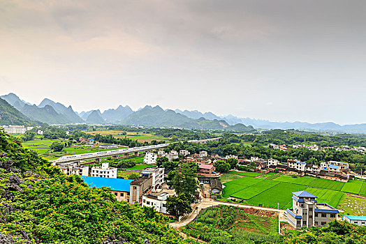 农村,田园,铁路,山