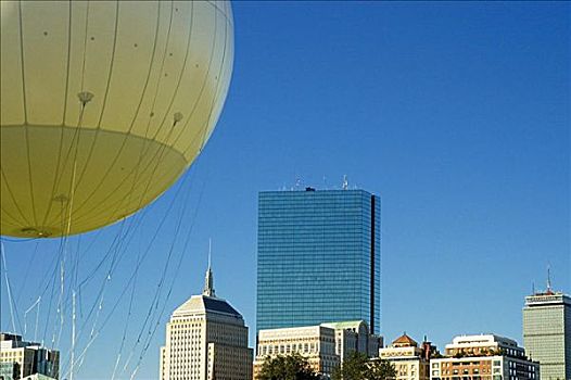 热气球,正面,建筑,波士顿,马萨诸塞,美国