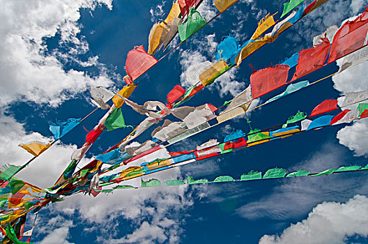 祈祷,旗帜,友谊,公路,西藏,亚洲