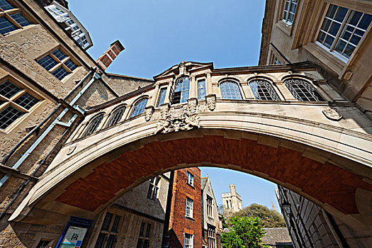 英格兰,牛津,牛津大学,新,大学,道路,桥,叹息桥