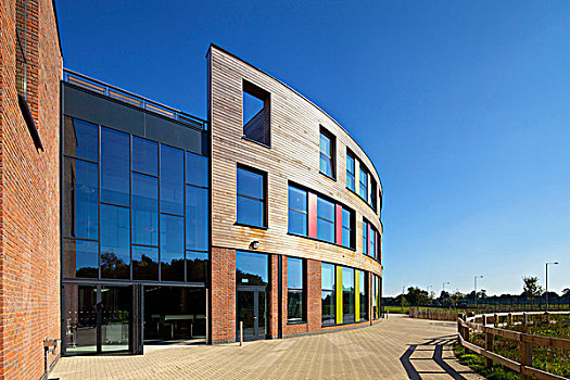 玻璃,入口,学院,诺里奇,英国