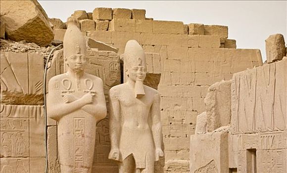 雕塑,国王,拉美西斯二世,卡尔纳克神庙,路克索神庙,埃及,非洲