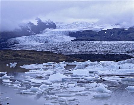 结冰,泻湖,冰河,冰岛,欧洲