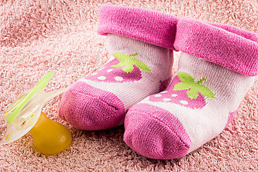 奶嘴,小,粉色,袜子
