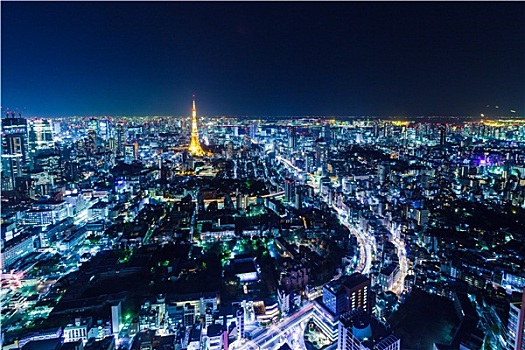 东京,日本,夜晚