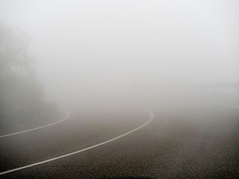 雾,途中,埃特纳火山,省,西西里,意大利,欧洲