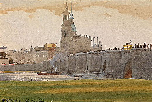 风景,德累斯顿,1898年,艺术家