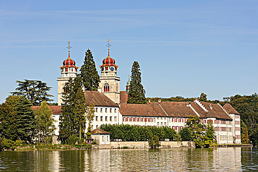 风景,上方,莱茵河,教堂,苏黎世,瑞士,欧洲