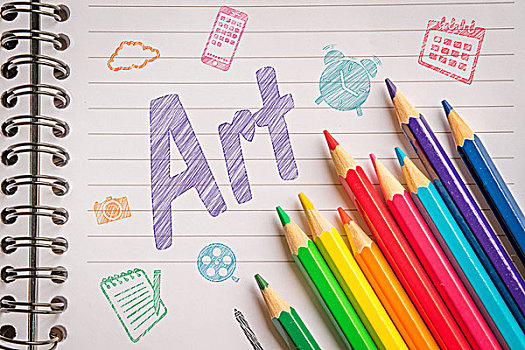 艺术,直线,纸,彩色,铅笔,素描