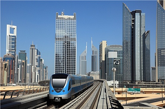地铁,列车,市区,迪拜,阿联酋