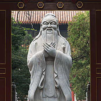 雕塑,孔子,庙宇,北京,中国