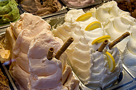 意大利,威尼斯,特写,展示,意大利冰淇淋