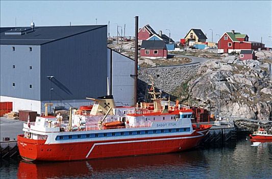 船,港口,伊路利萨特,格陵兰