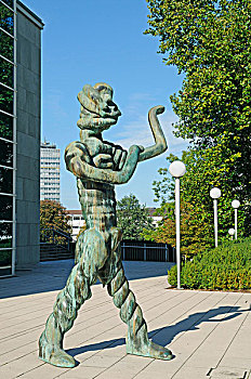 总量,雕塑,位于,正面,交响乐团,北莱茵威斯特伐利亚,德国,欧洲