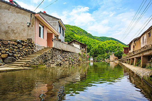 小溪,老房子,山泉,流水