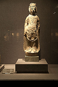 西安碑林博物馆雕塑藏品观音菩萨立像