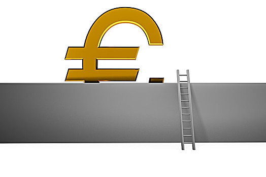 货币,欧元标志,梯子