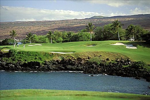 夏威夷,夏威夷大岛,柯哈拉海岸,莫纳克亚海滩度假村,高尔夫球场