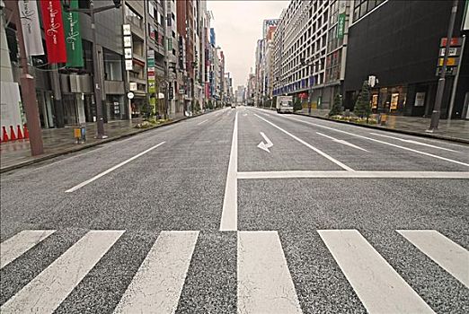 空,街道,银座,东京,日本