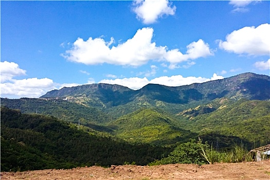 风景,层次,山,泰国