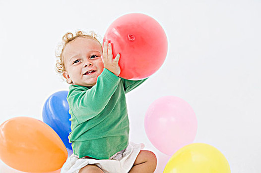 男婴,玩,气球