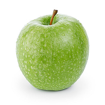 成熟,翠绿,苹果,水滴,隔绝,白色背景