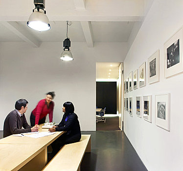 伦敦,办公室,英国,2009年,内景,展示,多人,会面,画廊,留白