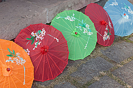 彩色,伞,浙江,中国,亚洲