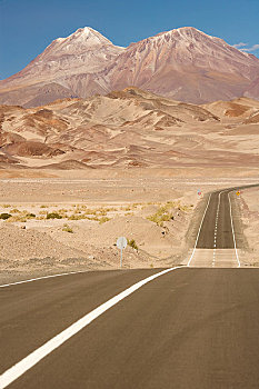 道路,高原,阿塔卡马沙漠,智利