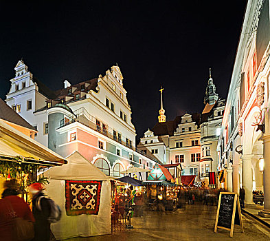中世纪,圣诞市场,院落,德累斯顿,萨克森,德国,欧洲