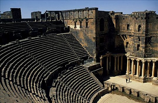建造,座椅,圆形剧场,牢固,七世纪,阿拉伯,残留,最好,保存,罗马,剧院