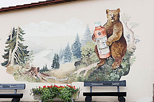 壁画,草本利口酒,巴伐利亚森林国家公园,下巴伐利亚,德国,欧洲