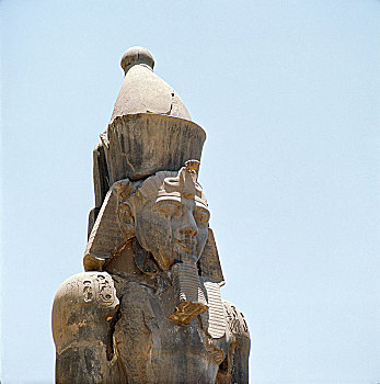 巨大,雕塑,拉美西斯二世,穿,一对,皇冠,埃及
