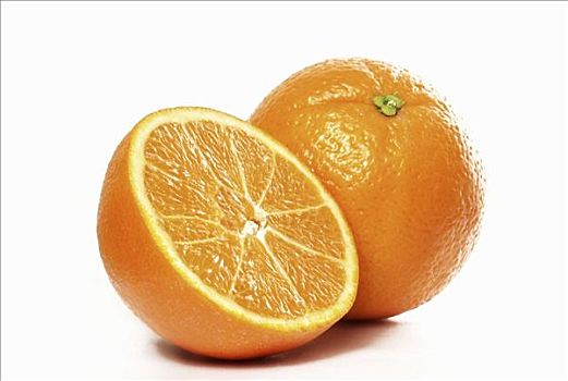 一半,橙子,正面