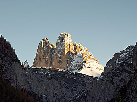 三个,顶峰,风景,山谷,意大利,欧洲