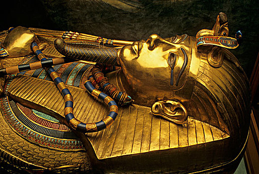 埃及,帝王谷,金色,棺材,图坦卡蒙
