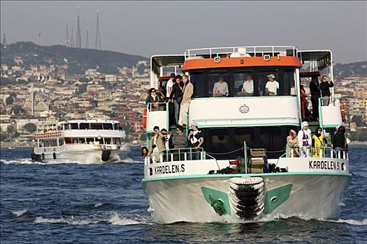 渡轮,船,博斯普鲁斯海峡,海峡,伊斯坦布尔,土耳其