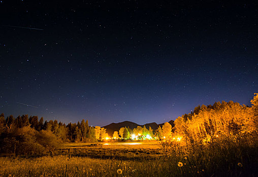 营地,夜晚,星空