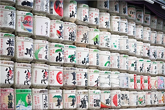 传统,日本米酒,桶,明治神宫,涩谷,东京