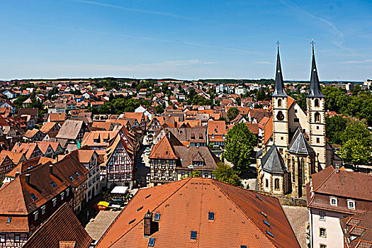 教区教堂,历史,城镇中心,巴登符腾堡,德国,欧洲