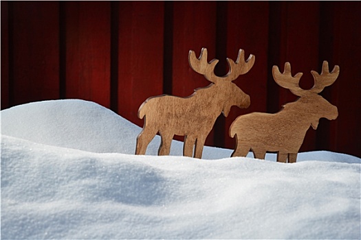 圣诞贺卡,白色背景,雪,驼鹿,留白