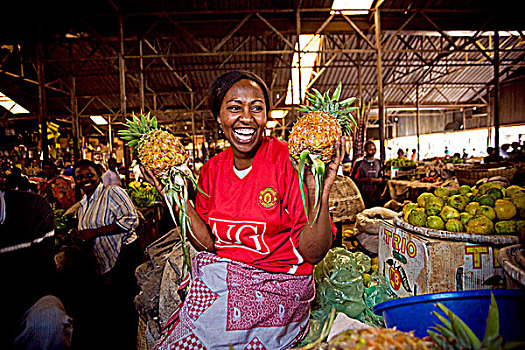 卢旺达,女人,销售,水果,市场