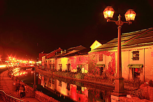 夜景,小樽运河