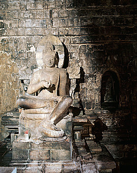 雕塑,菩萨,一个,几个,庙宇,浮罗佛屠