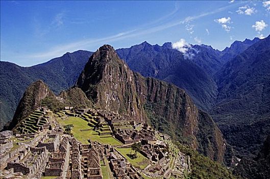 秘鲁,乌鲁班巴河谷,马丘比丘,古老,印加,城堡,顶峰,后面,建造,15世纪,广告,重要,农业,中心