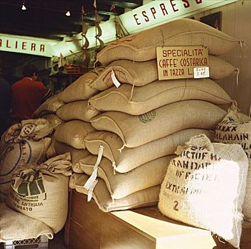 袋,咖啡豆,人,背景人,咖啡,自助餐厅,咖啡馆,食物